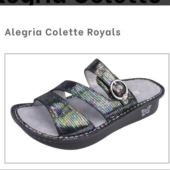 Alegria Colette Royal‎ Sandal 42 11 black multi colored - Picture 1 of 12